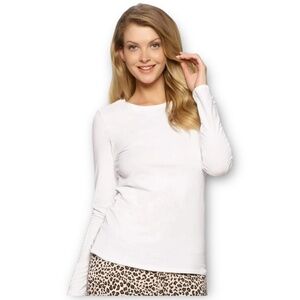 NWT Felina Womens Long Sleeve Crew Neck Tees 2 Pack Large White